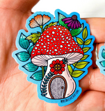 Mushroom House Sticker